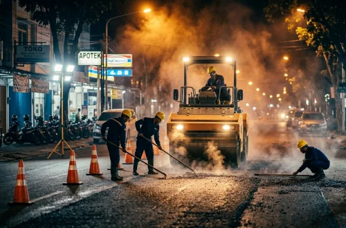 jasa pengaspalan bandung malam hari