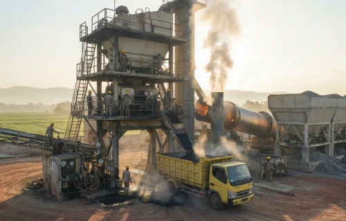 pabrik amp bogor proses distribusi aspal hotmix dengan menggunakan dump truck ke proyek jasa pengaspalan