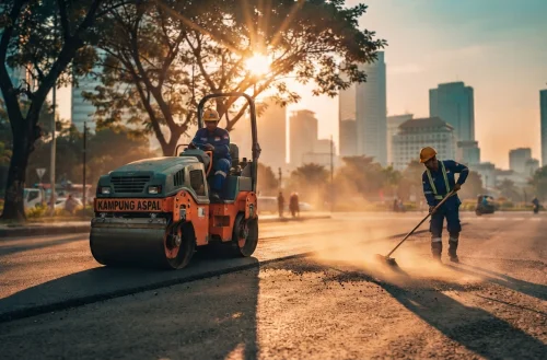 jasa pengaspalan jakarta sedang memperbaiki jalan